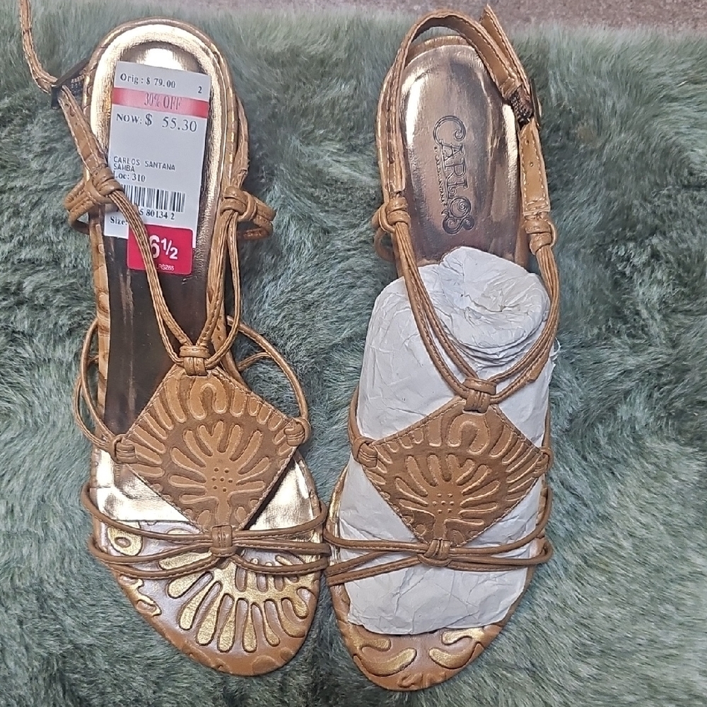 Carlos Santana Tan Artisanal Sandals